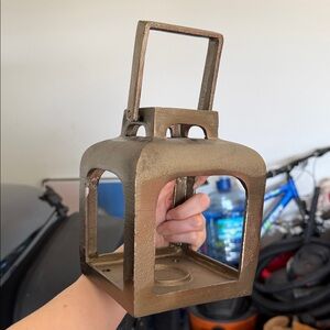 Rustic Bronze Lantern Candle Holder